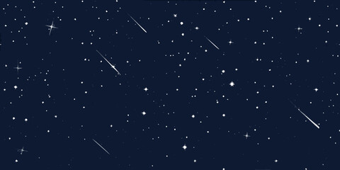 starry night sky with shooting stars dark blue background © Aduri
