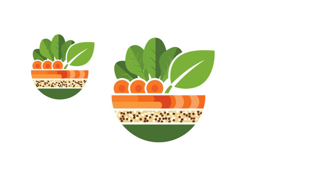 Vegan bowl with vegetables and grains.