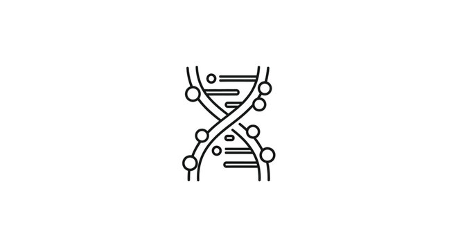 DNA double helix molecular structure icon.