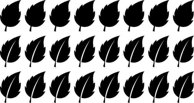 Leaf pattern icons silhouette vector illustration featuring botanical motifs, decorative plant designs, abstract foliage arrangements, and modern nature art