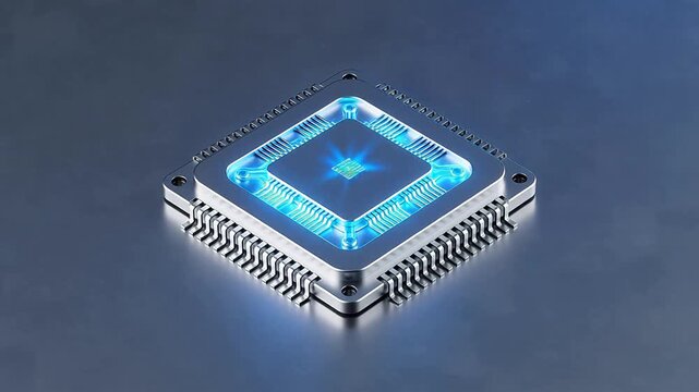 Microprocessor chip on metallic surface