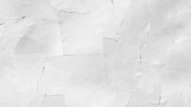 White Torn Paper Stop Motion.Animated unfolding and crumpling white collage transition background.