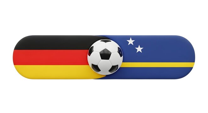 Germany and vanuatu flags with soccer ball