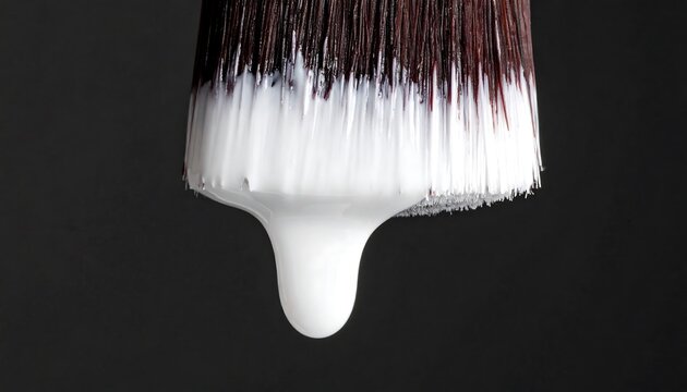 Brush with white paint. (1)
