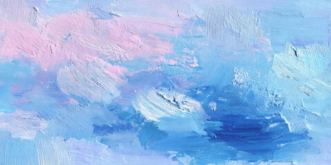 Abstract watercolor background features a blue frost texture with painted waves and light sea patterns on paper to create a cold winter nature art design © hossain