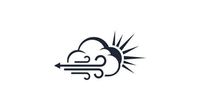 Weather icon with sun and clouds.
