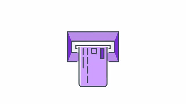 Receipt Printer Icon Animation &ndash; Payment Receipt 4K Alpha Channel Loop