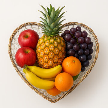 cesta de frutas frescas, cesta de frutas citricas, cesta de frutas, gerados por IA