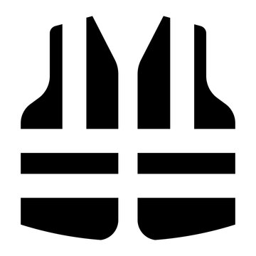 High visibility safety vest worker protection solid glyph icon
