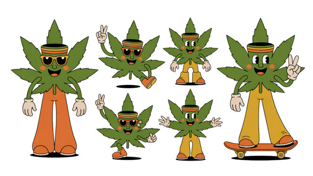 Whimsical cartoon gnome characters with pointy hats and beards in a playful forest setting Vector