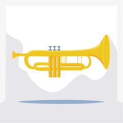 Obraz premium Golden Trumpet Illustration