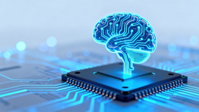 AI brain on circuit board