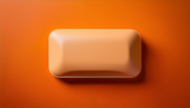 rectangular mouse pad rounded on a solid orange background smooth profile shadow