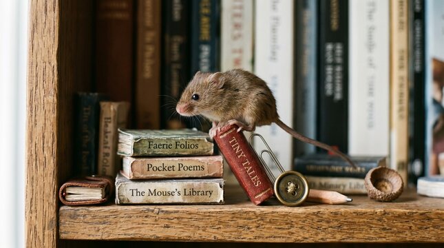 mouse and books