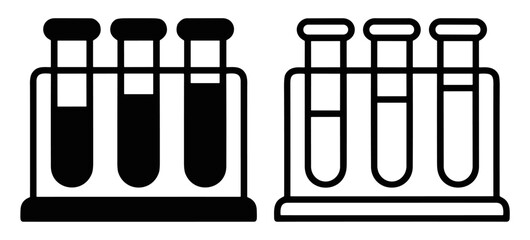 test tube icon, laboratory analysis equipment, medical research and diagnostic sample symbol, outline and filled vector illustration on transparent background © Ярослав Дацко