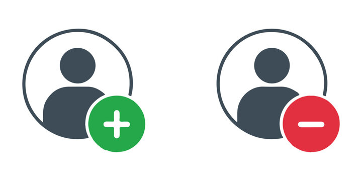 User profile icon with plus symbol indicating adding new person or account on transparent background.