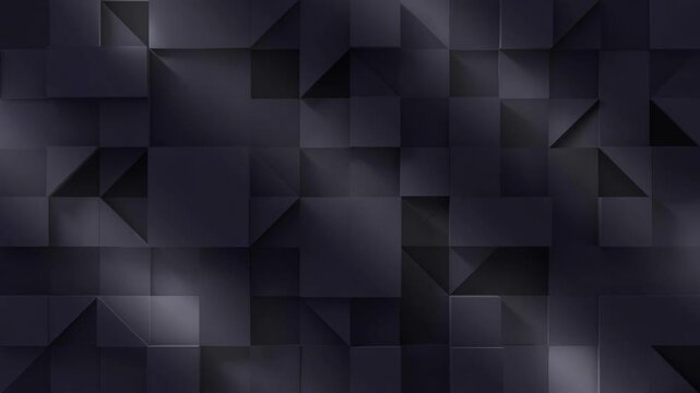 Dark geometric shapes forming an abstract pattern in minimal style on a black background, concept of modern design aesthetics