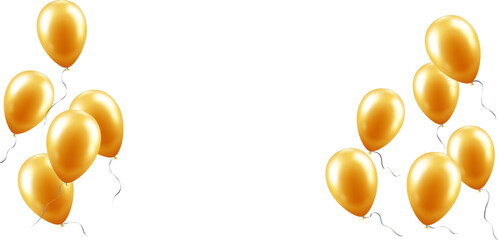Flying balloons isolated on transparent background. Festive decor elements for header, invitation, flyer, poster, banner, congratulation. © Alexandra Lipina