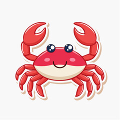 Fototapeta premium Cute Cartoon Crab Illustration