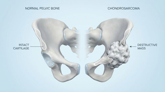 3D Comparison of Normal Pelvic Bone and Chondrosarcoma Destructive Mass