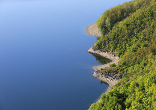 Scenic view of the Dniestr river in Ukraine with lush greenery
