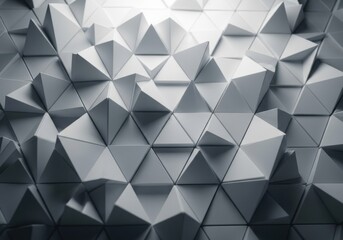 Fototapeta premium Abstract 3D White Triangle Pattern Forming a Geometric Relief Background for Corporate Identity and Modern Technology Design