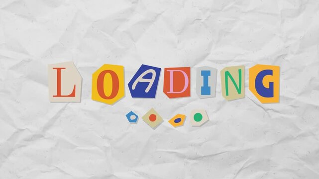 Loading text retro with paper background