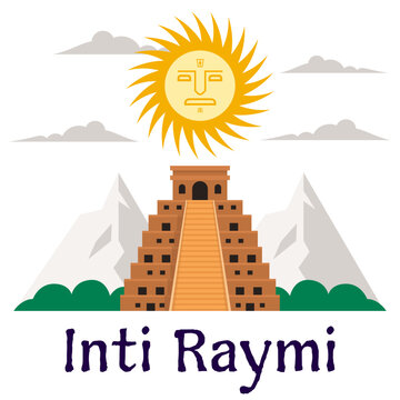 illustration for inti raymi celebration sun festival