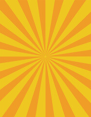 Fototapeta premium Retro Orange and Yellow Sunburst Background with Radial Rays