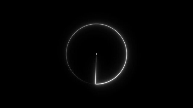 Neon Energy Radar Screen Technology Animation on black background. glowing neon searching Rader concept animation. 