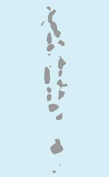 Maldives Islands Map with Ocean Background Illustration
