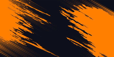 Dots pop art comics sport style vector illustration. Dots halftone yellow and black color pattern gradient grunge texture background. vector eps10 © Uddin