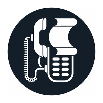Vintage rotary phone with coiled cord flat design vector