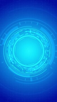 Turquoise circular HUD backdrop layered rings, blue grid pattern, glowing center space, modern digital style. interface screens, data visuals, cyber intros, technology titles, presentation motion
