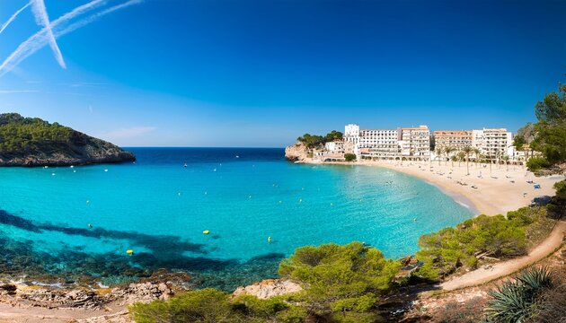 beautiful beach and sea in sant elm village majorca island spain