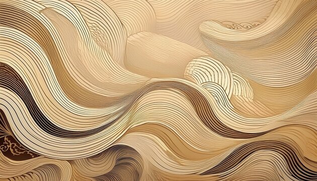 curvy zen line pattern background beige tone