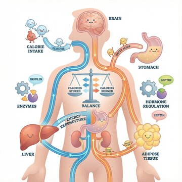 Understanding The Human Body's Energy Balance Metabolism, Hormones, and Organ Functions