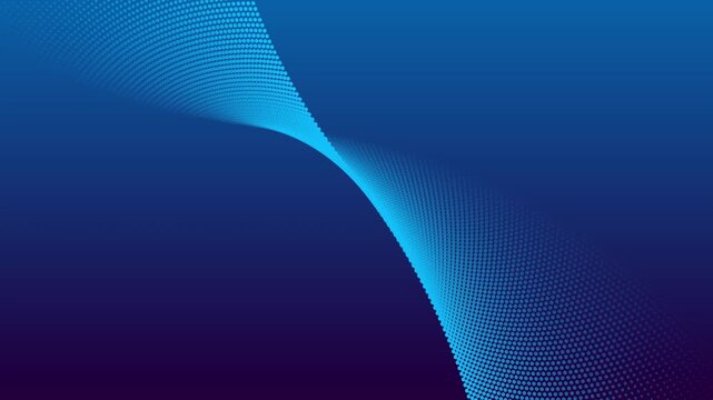 Pattern animation with blue gradient. Pattern abstract swirling halftone. Pattern modern motion graphic background on black background.