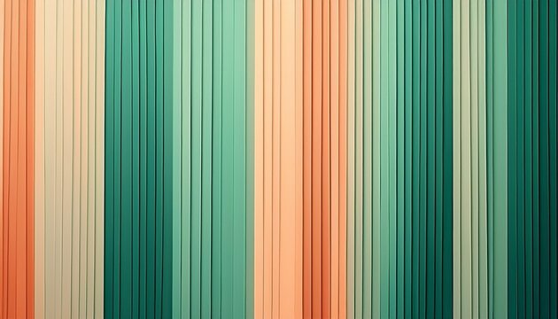 vertical stripes in green and peach colors in various lengths and widths