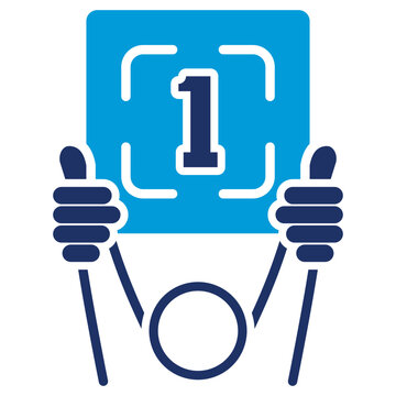 Round blue combination icon