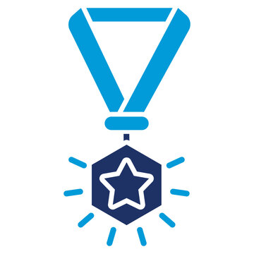 Medal blue combination icon