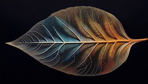 skeletons of leaves on black
