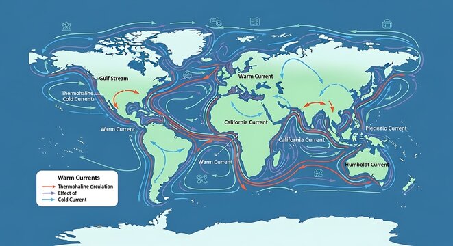 Ocean Currents Map.