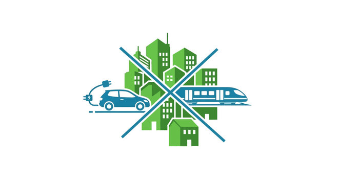 Transportation modes versus urban planning concept.