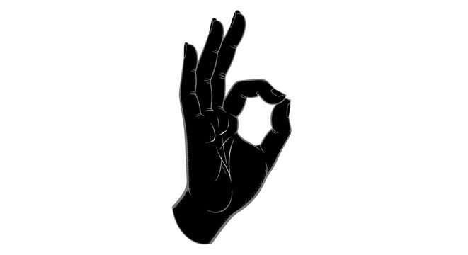 Black Hand Making Ok Gesture.