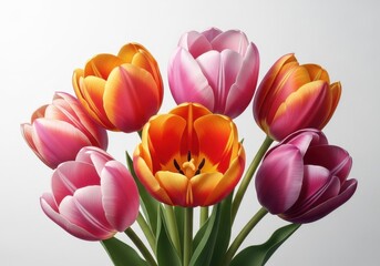 Fototapeta premium Vibrant spring tulip bouquet in soft natural light for mother's day