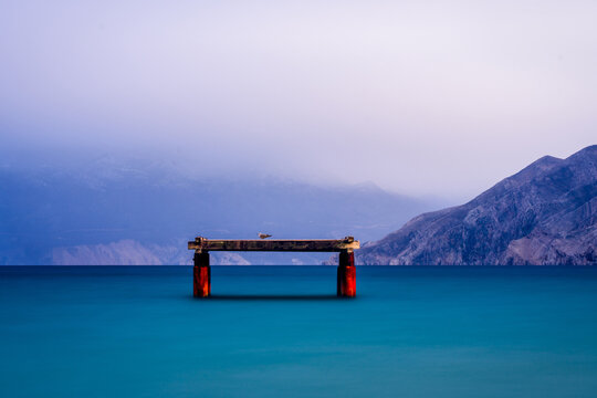 Island Krk, Croatia (sea platform for sunbathing and diving)