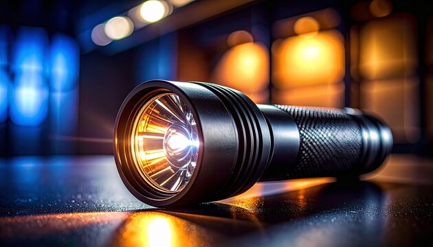 懐中電灯の光