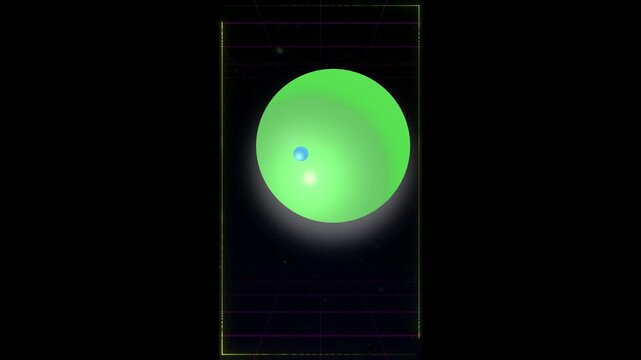 Two Bouncing Rubber Balls Interaction - Vertical Loop Animation