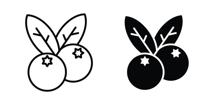 Berry icon vector pack in black color. Editable icons.
